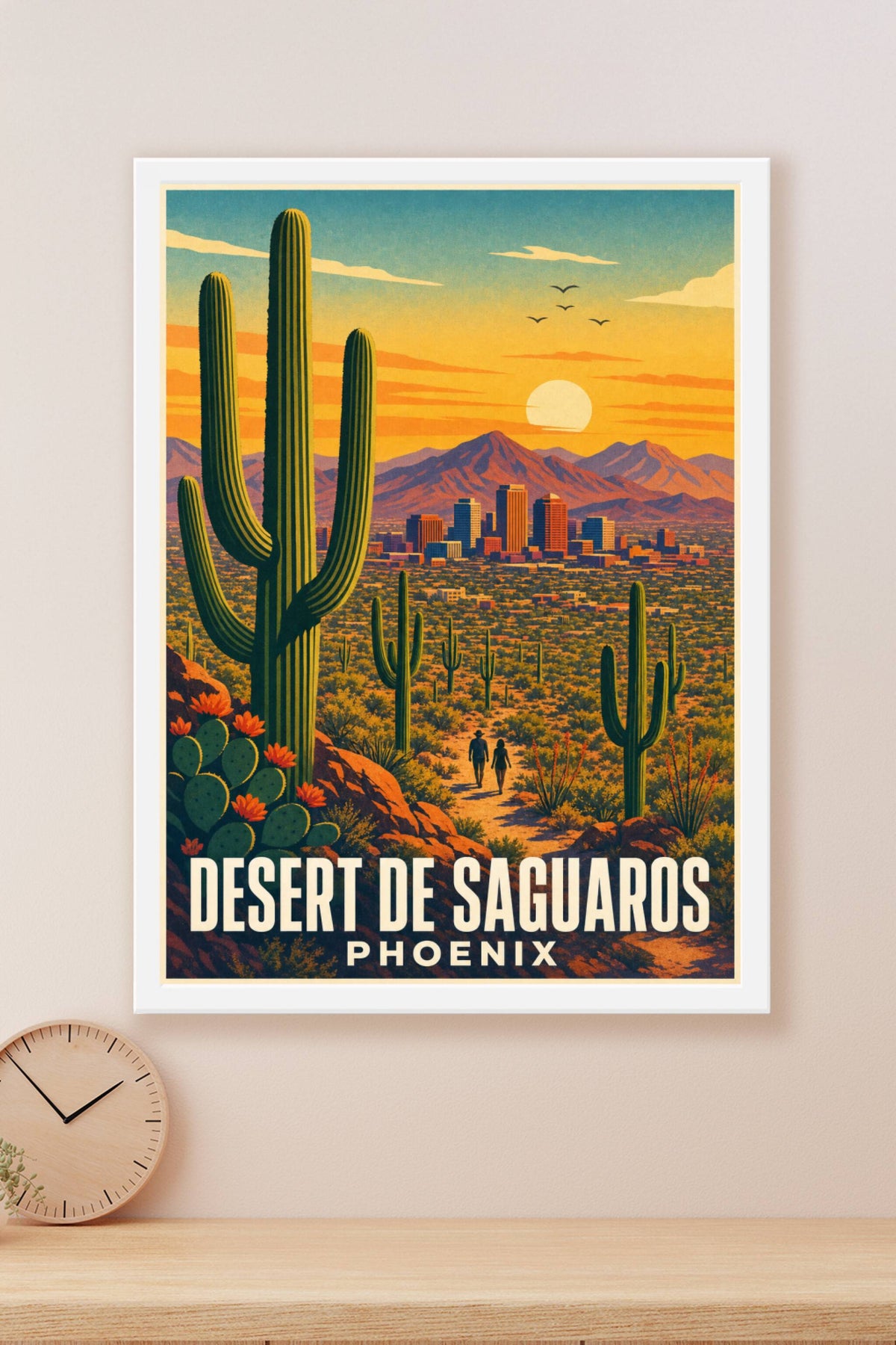 Affiche de Phoenix, désert de Saguaros