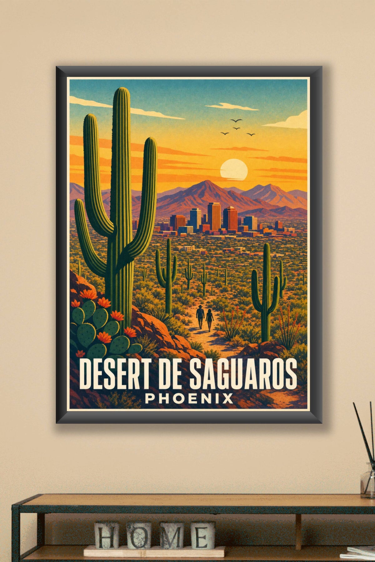 Affiche de Phoenix, désert de Saguaros