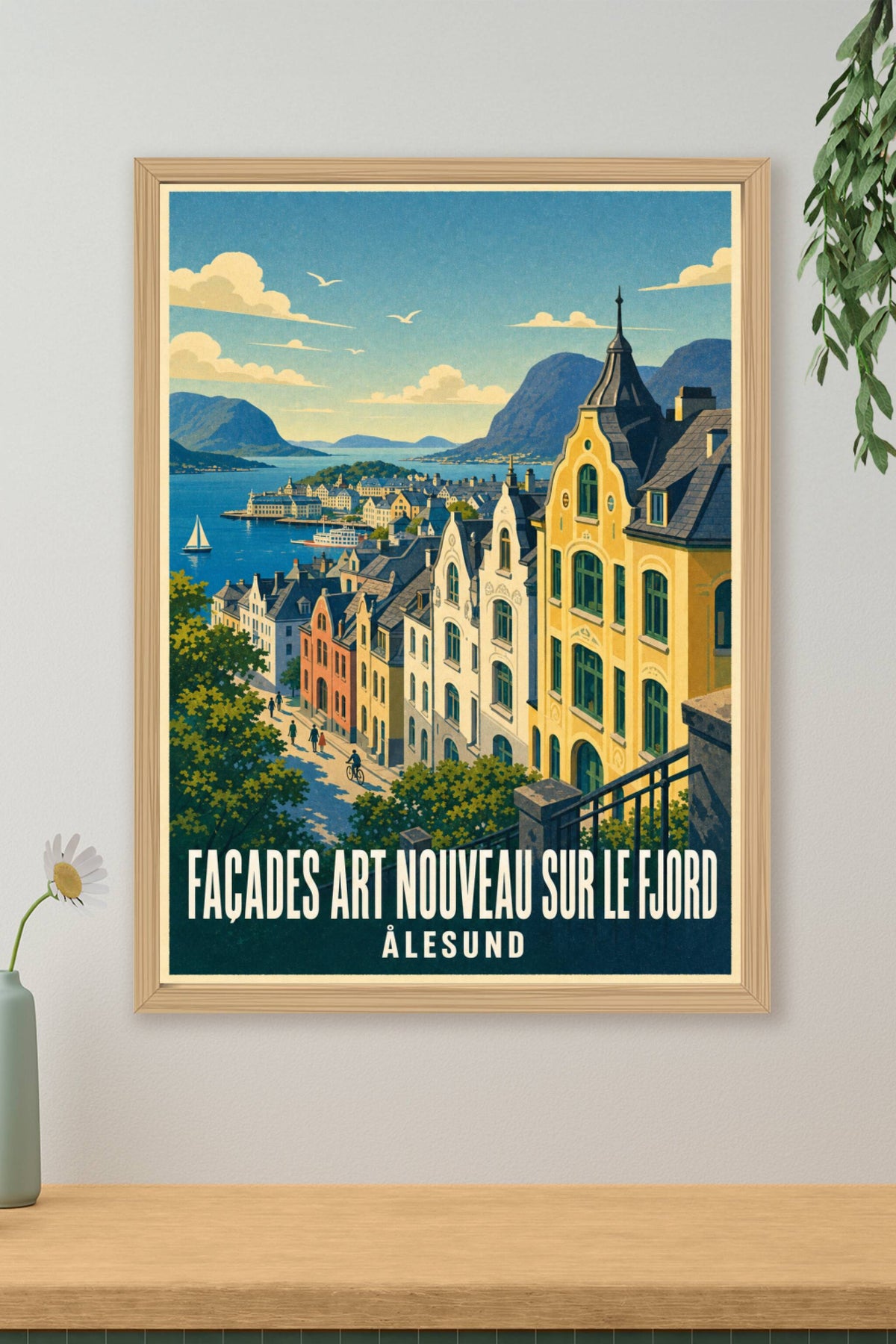 Poster d'Ålesund, façades Art nouveau