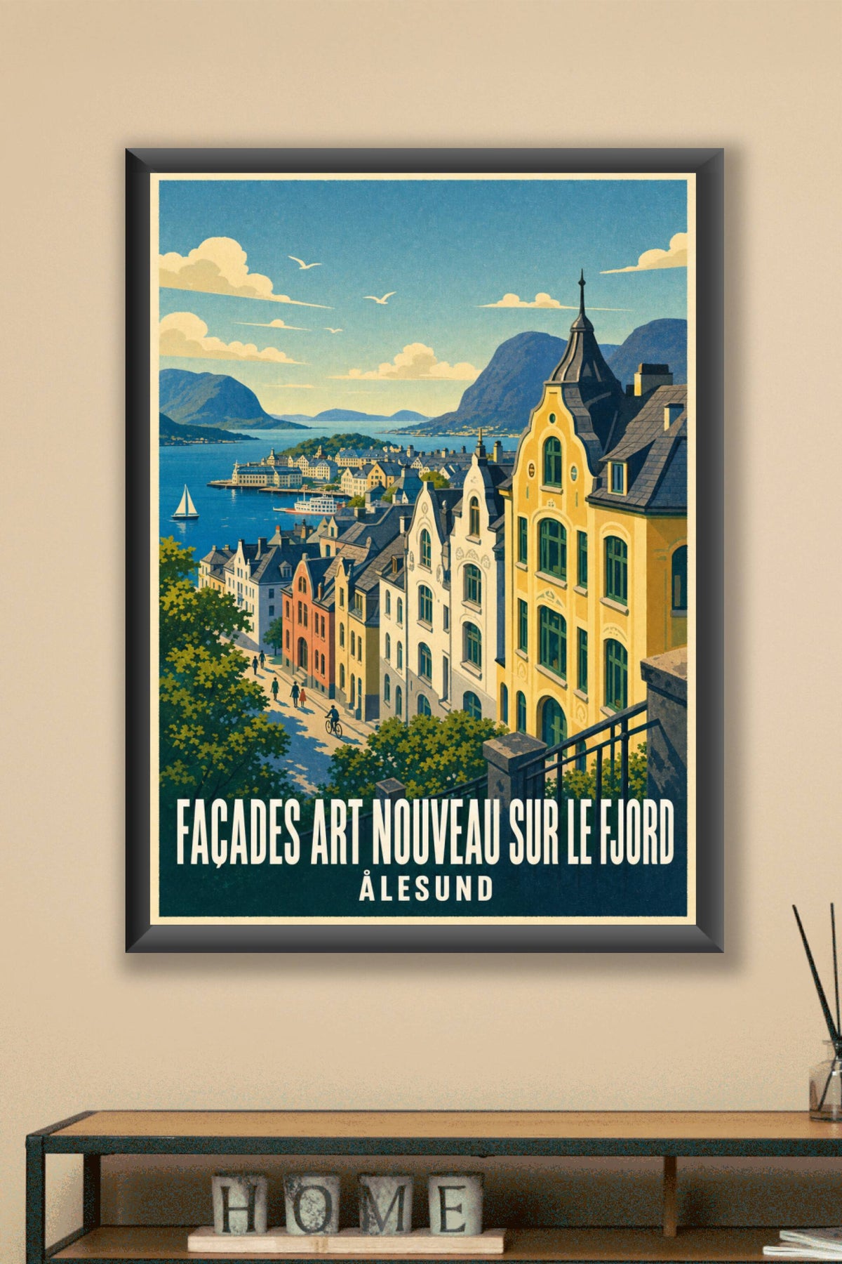 Poster d'Ålesund, façades Art nouveau