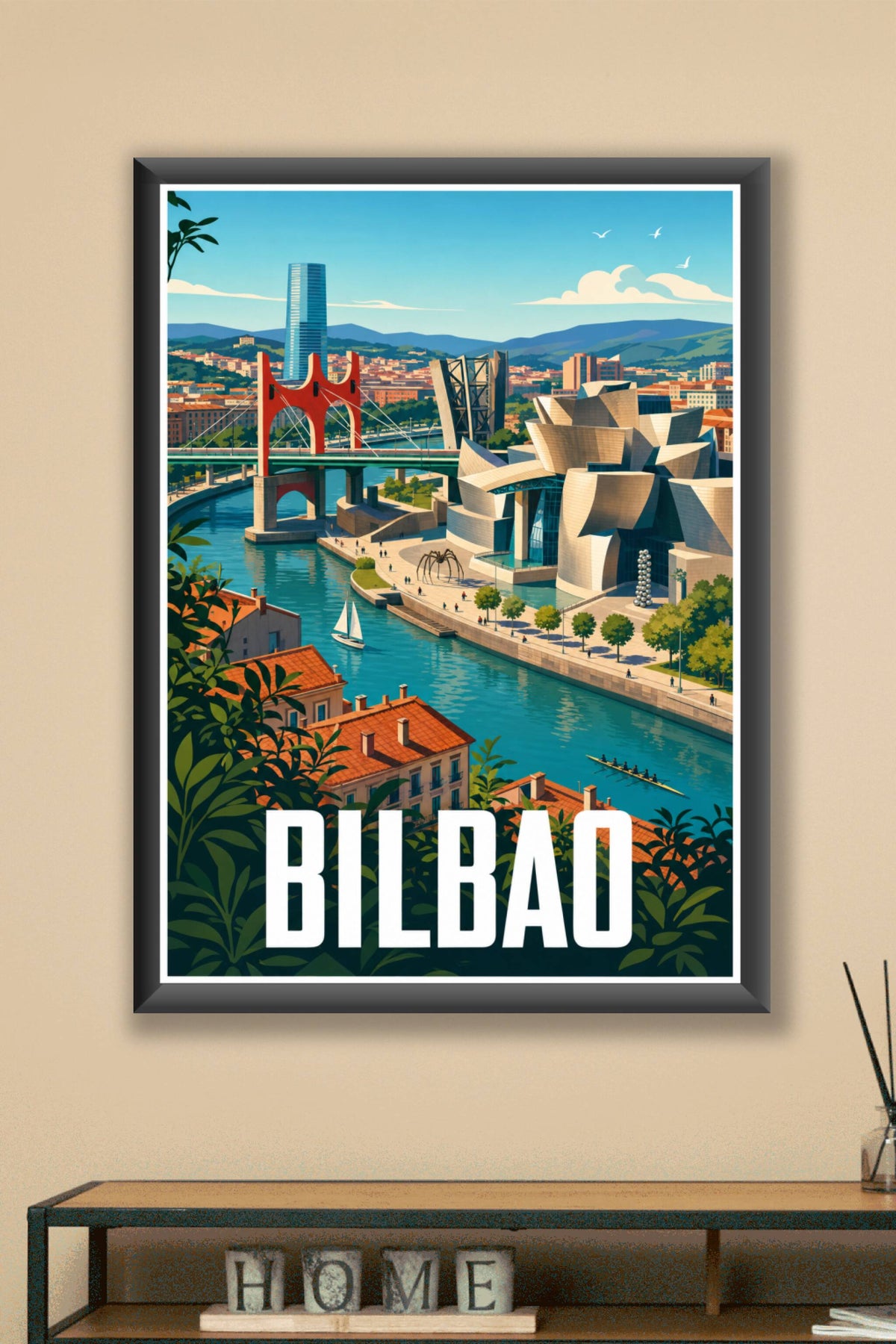 Affiche de Bilbao, poster architecture moderne