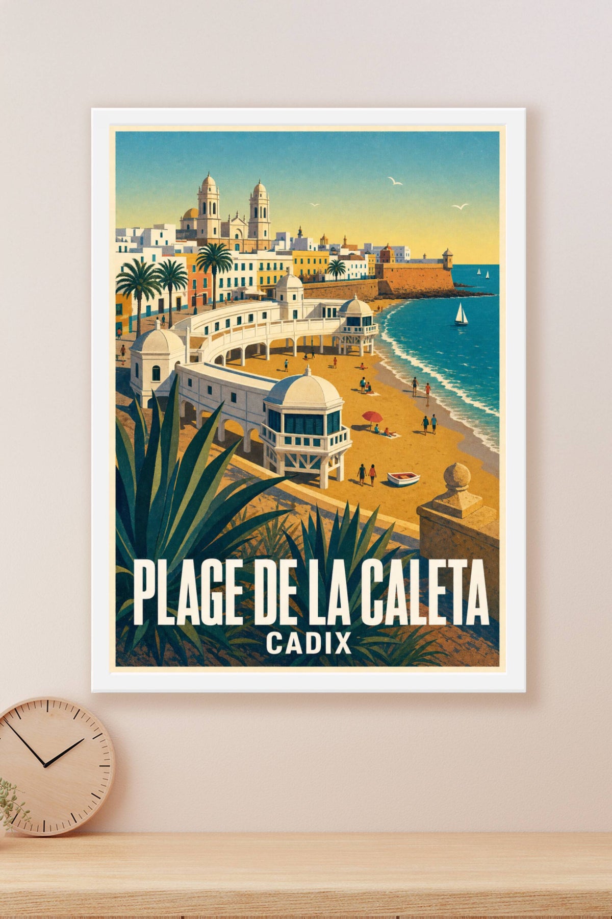 Affiche de la plage de La Caleta, poster de Cadix
