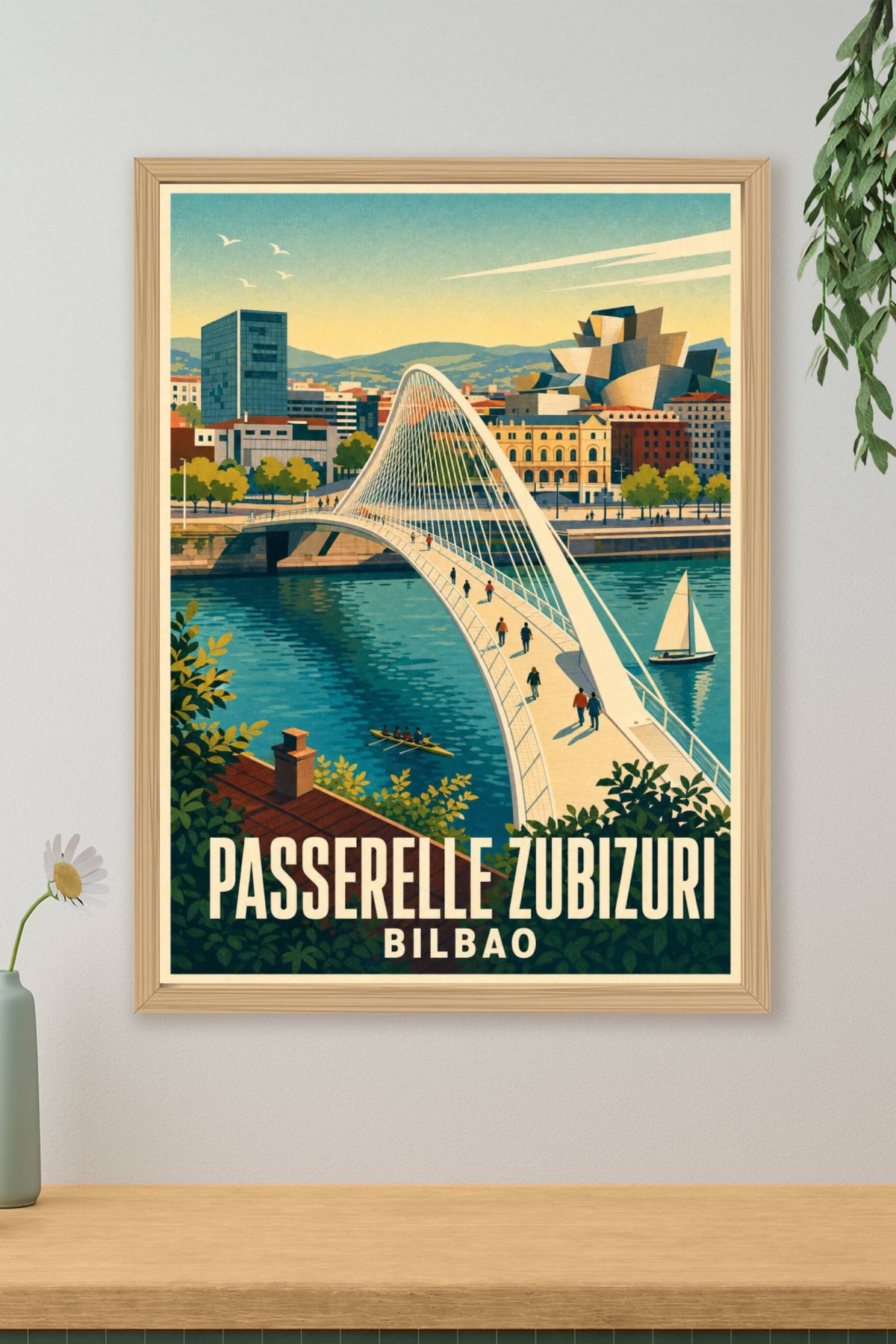 Affiche de Bilbao, poster Passerelle Zubizuri