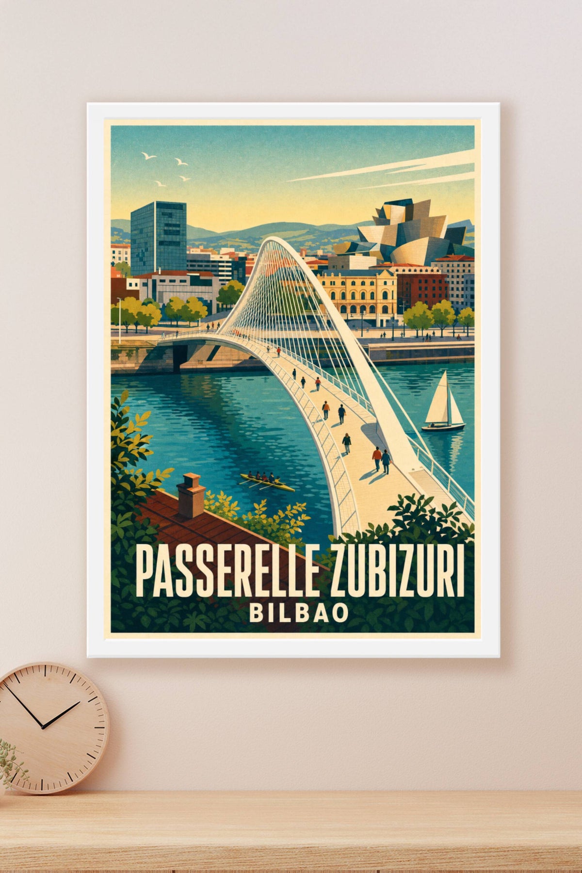 Affiche de Bilbao, poster Passerelle Zubizuri