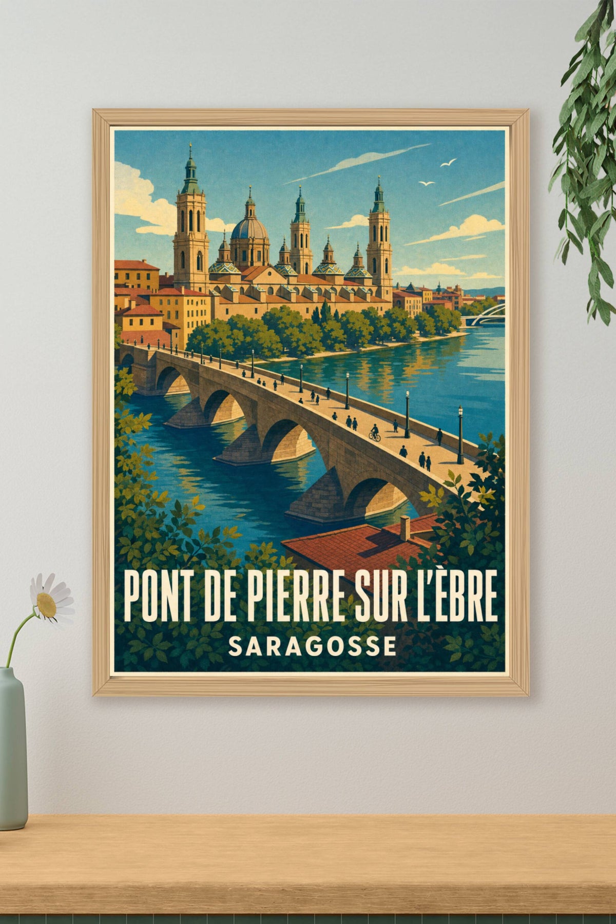Affiche de Saragosse, poster Pont de Pierre