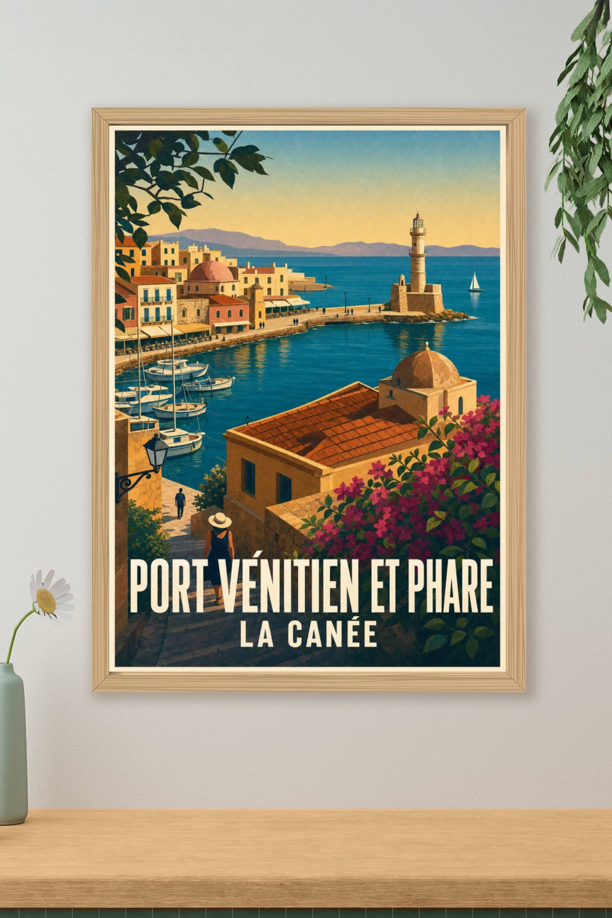 Poster de La Canée, port vénitien et phare