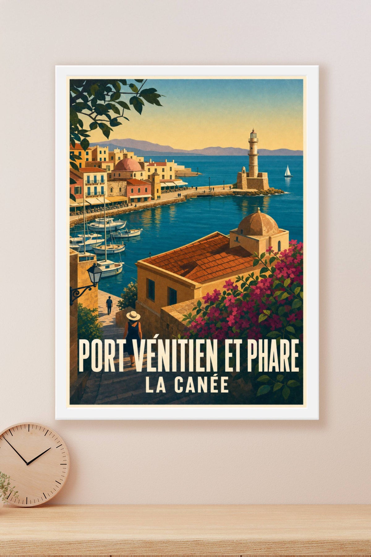 Poster de La Canée, port vénitien et phare