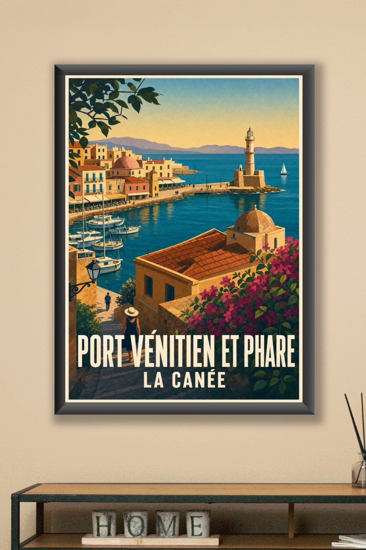 Poster de La Canée, port vénitien et phare
