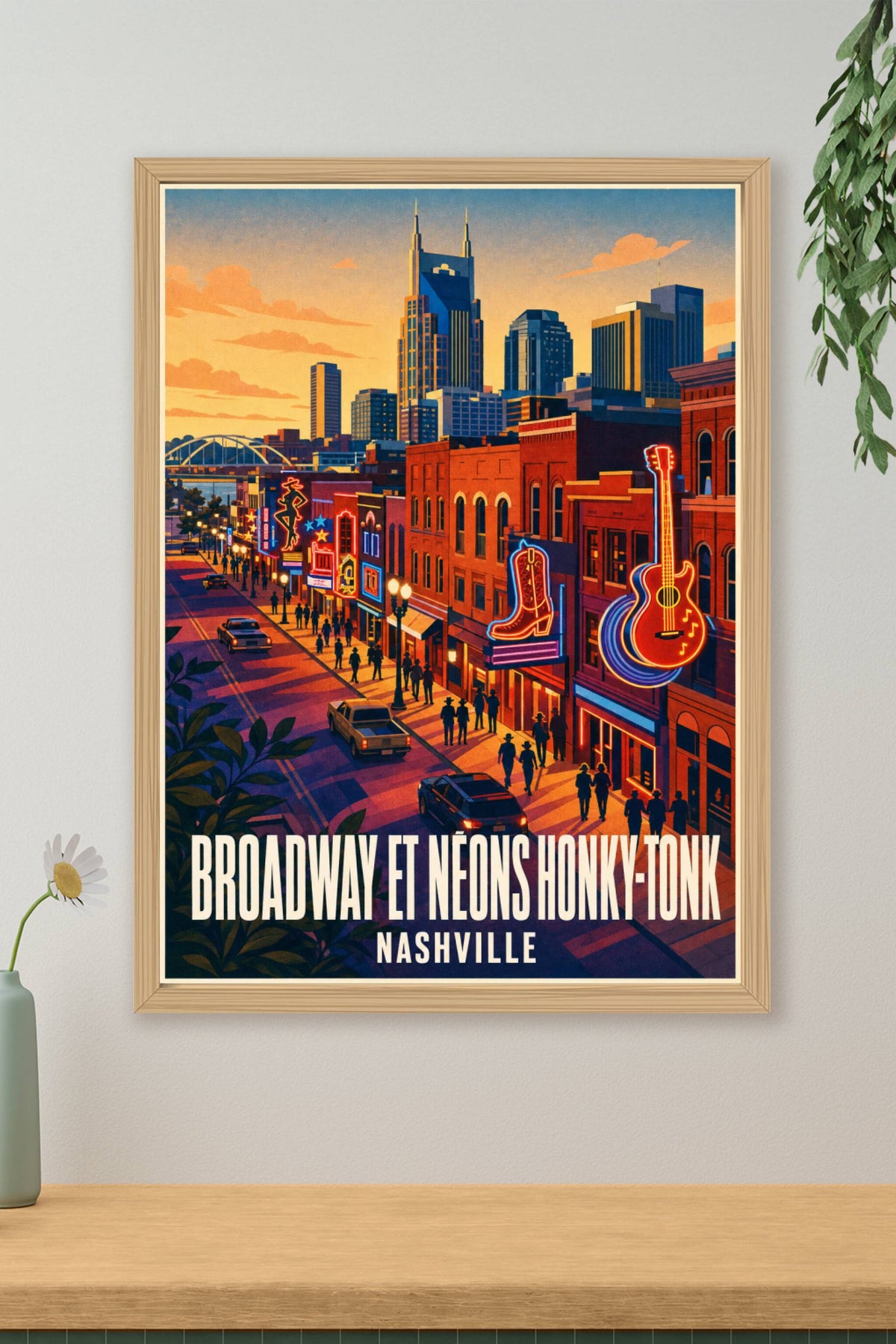 Affiche de Nashville, poster néons de Broadway