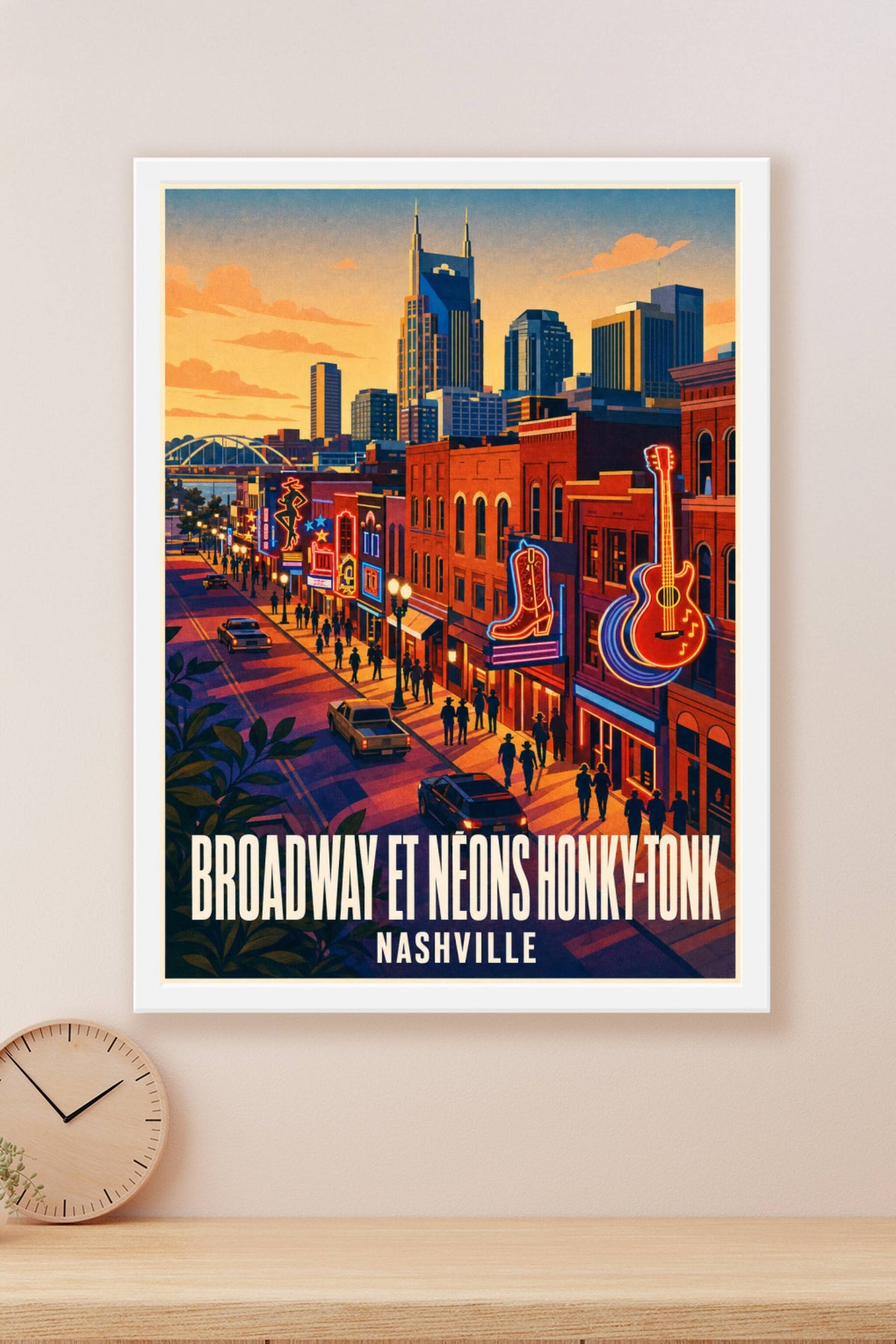 Affiche de Nashville, poster néons de Broadway