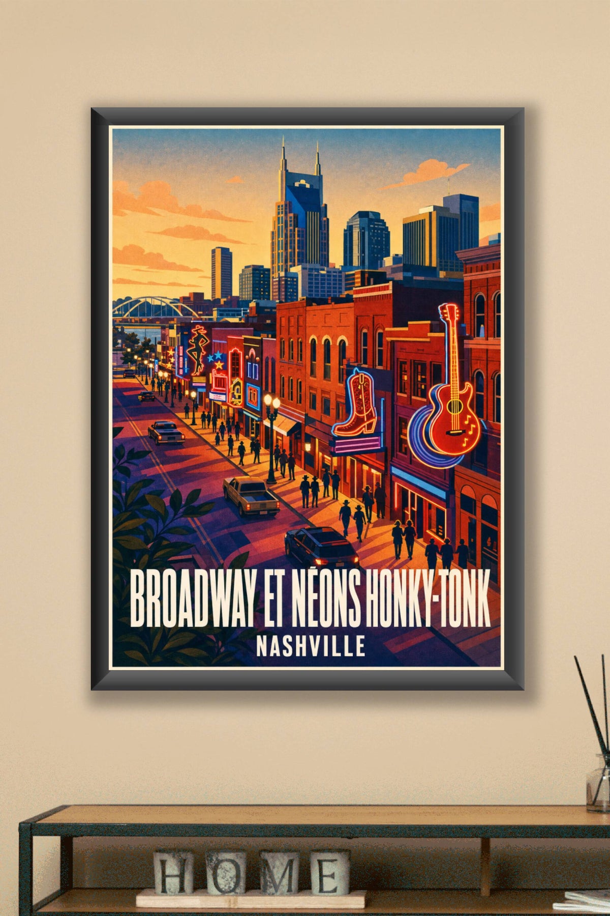 Affiche de Nashville, poster néons de Broadway