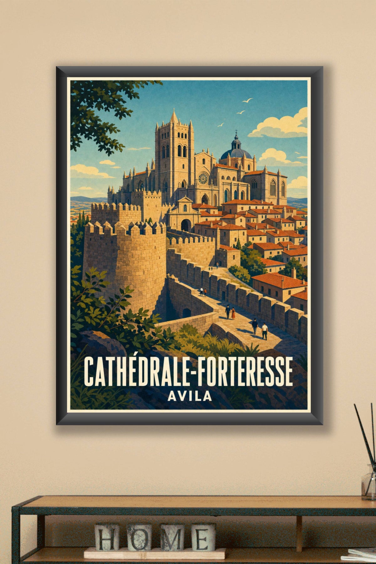 Affiche d'Avila, poster de la cathédrale forteresse