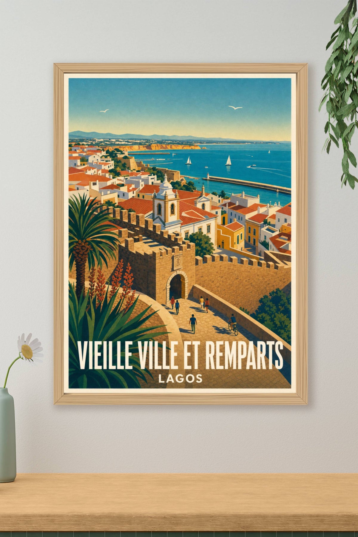 Affiche de Lagos, poster de la vieille ville et remparts