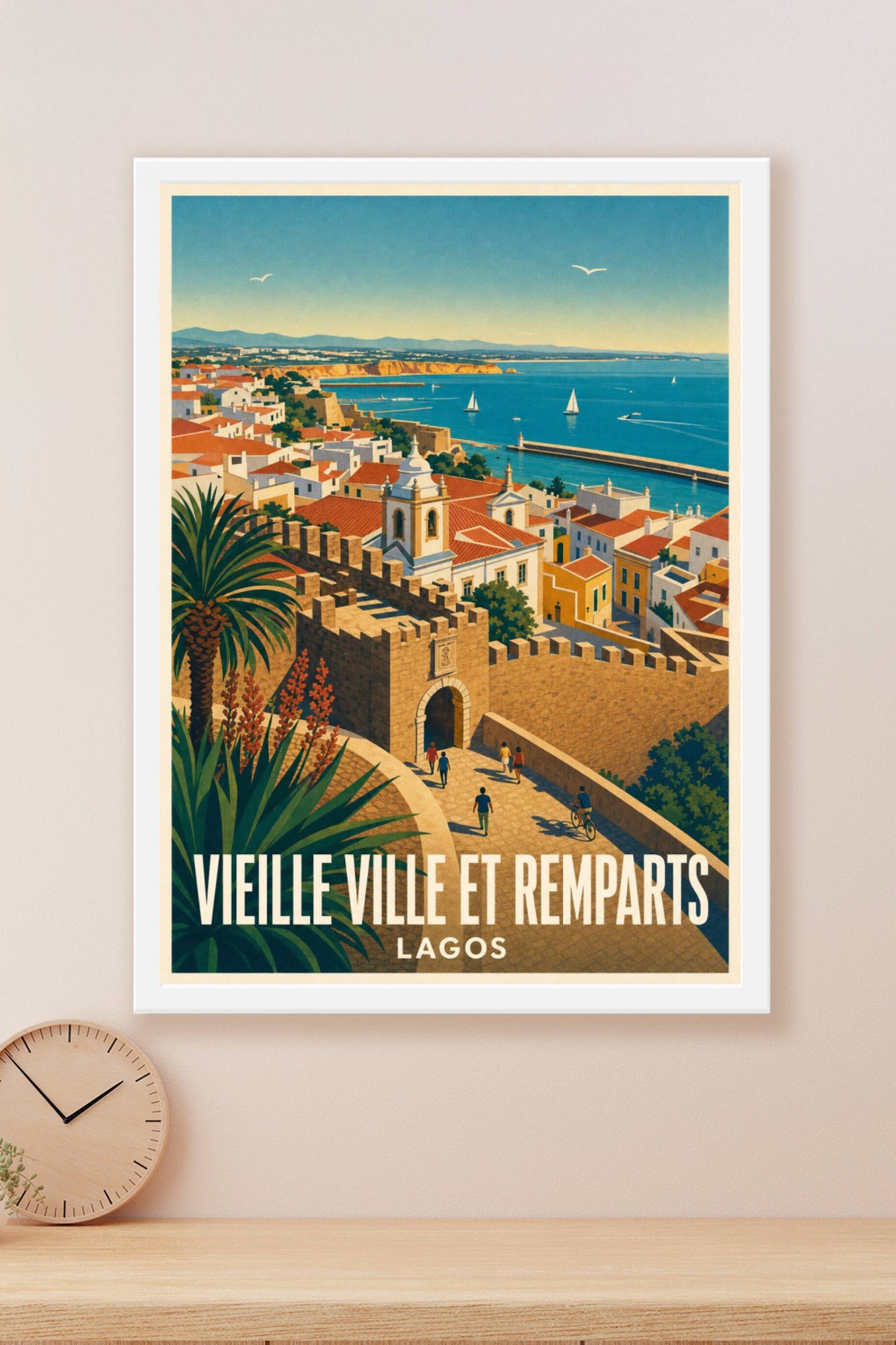 Affiche de Lagos, poster de la vieille ville et remparts