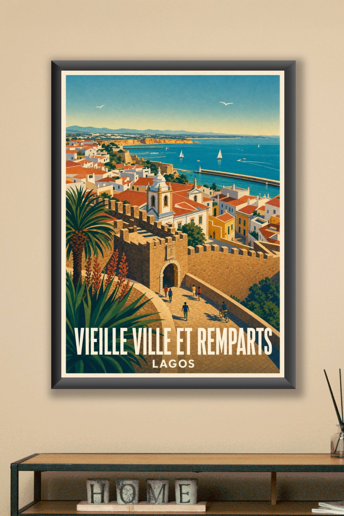 Affiche de Lagos, poster de la vieille ville et remparts