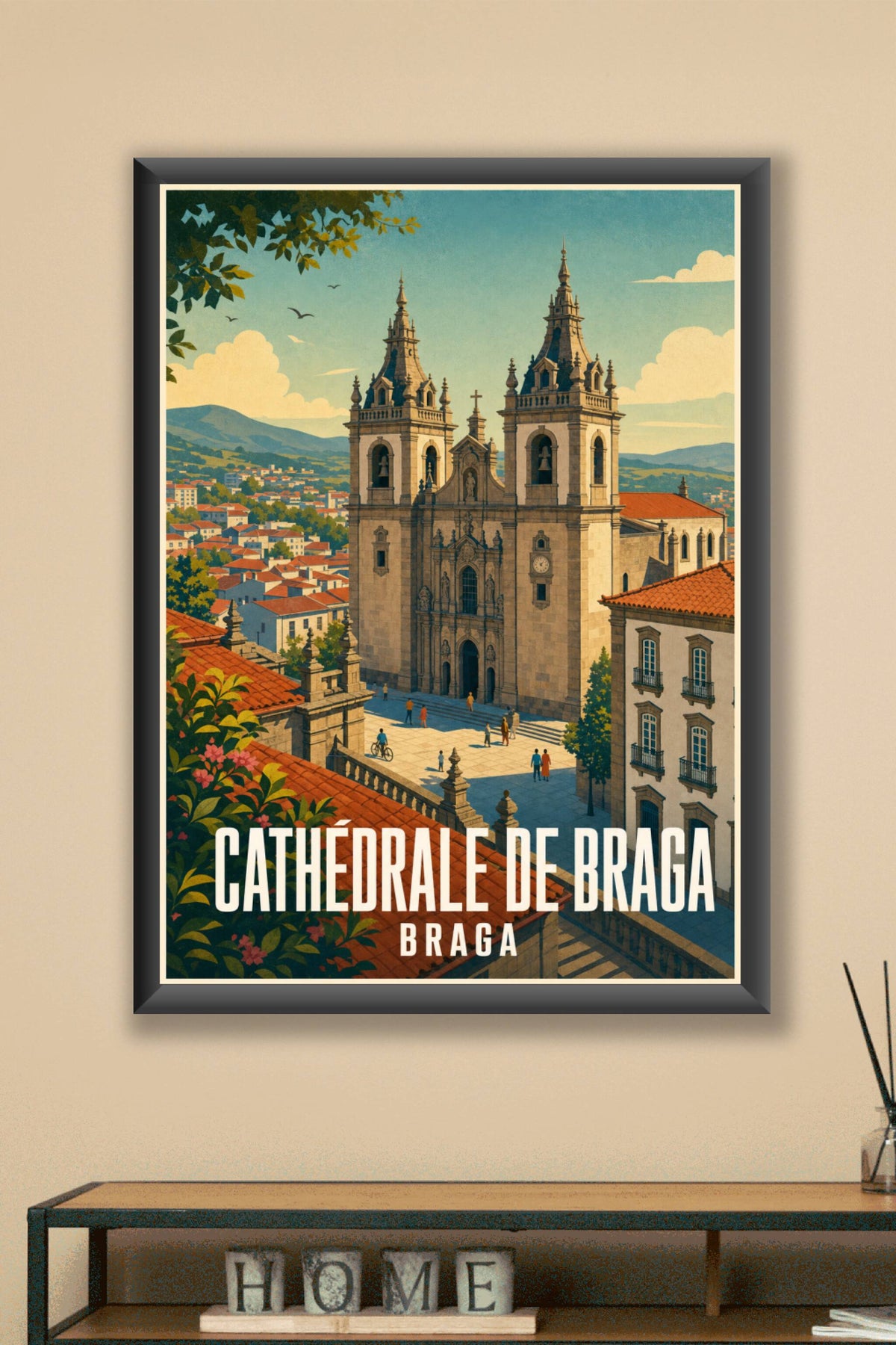 Affiche de la Cathédrale de Braga, poster architecture