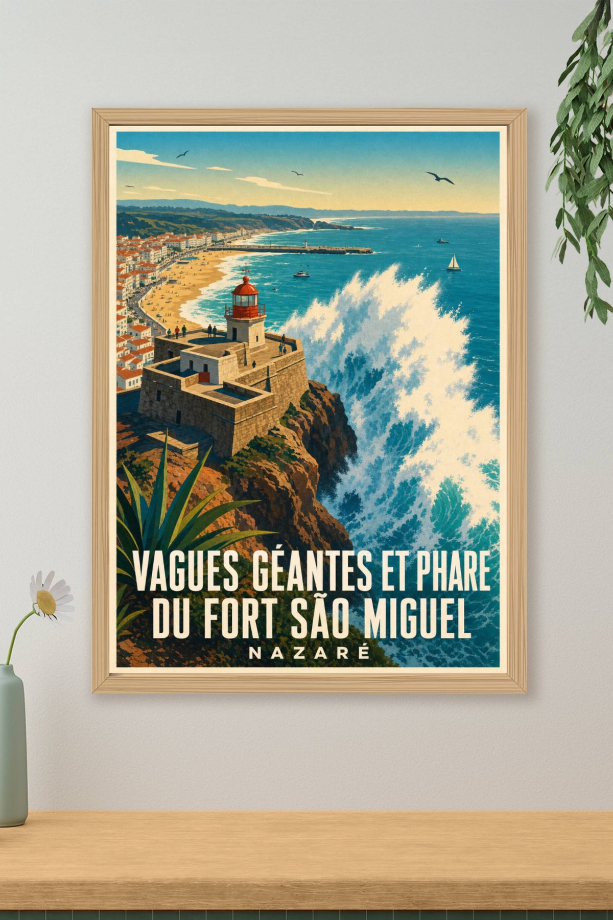 Affiche de Nazaré, phare de São Miguel