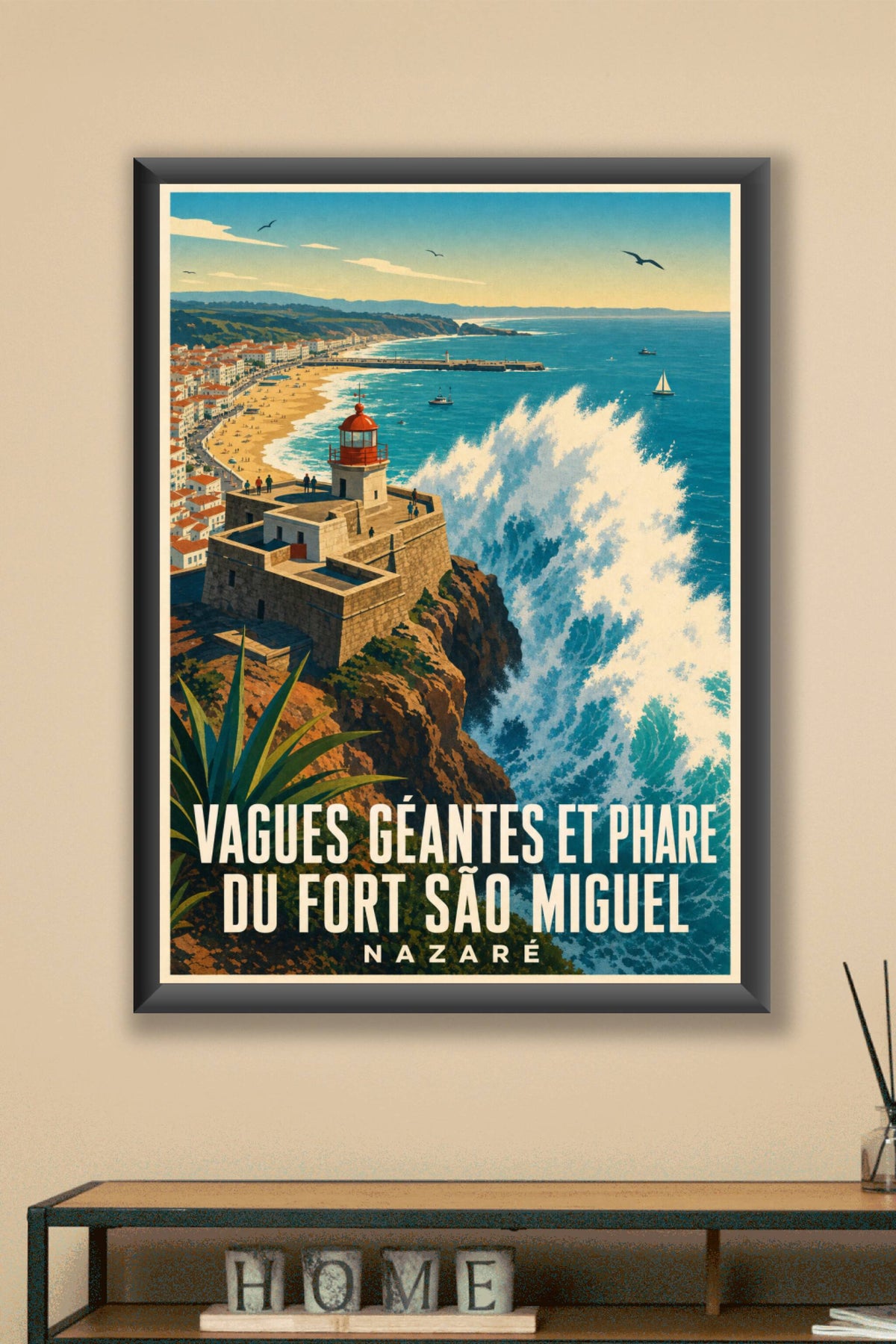 Affiche de Nazaré, phare de São Miguel