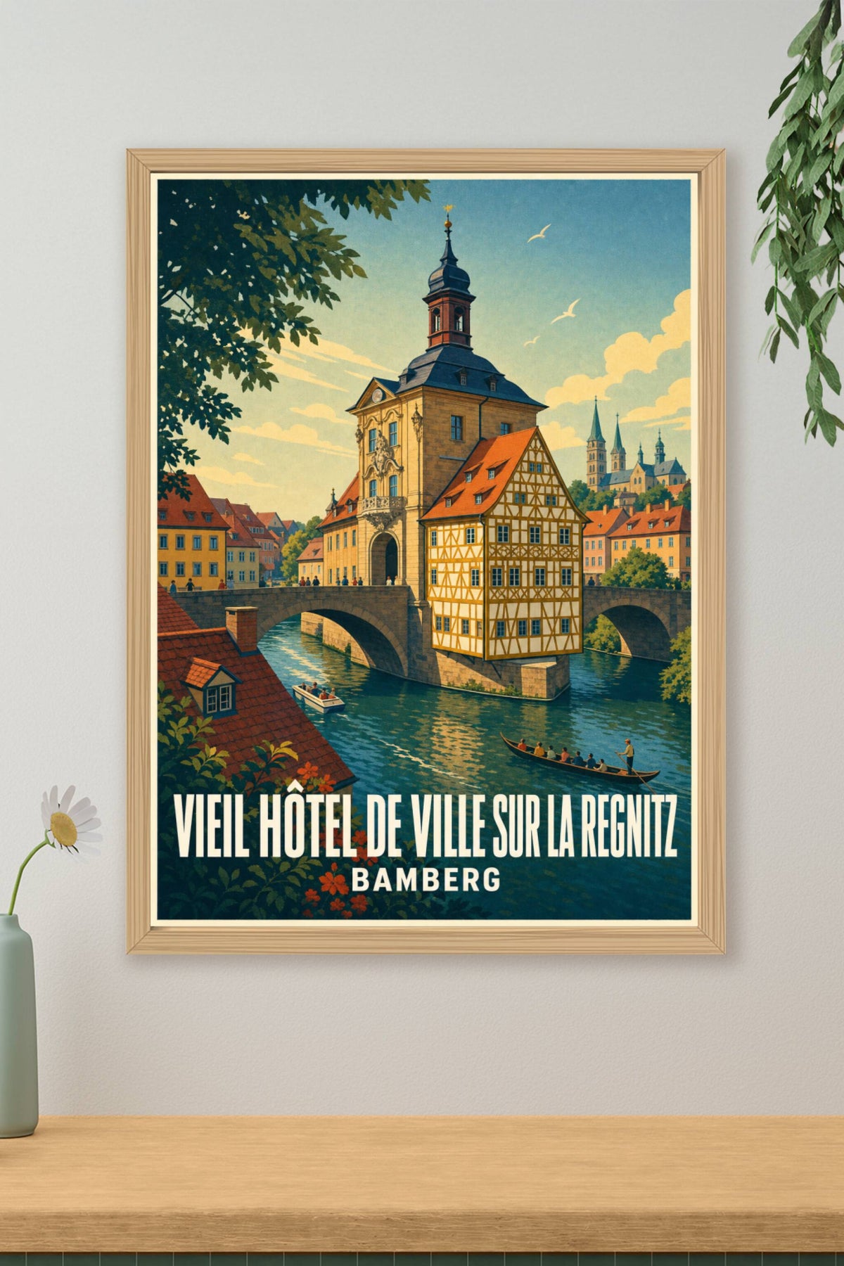 Affiche de Bamberg, Vieil Hôtel de Ville sur la Regnitz