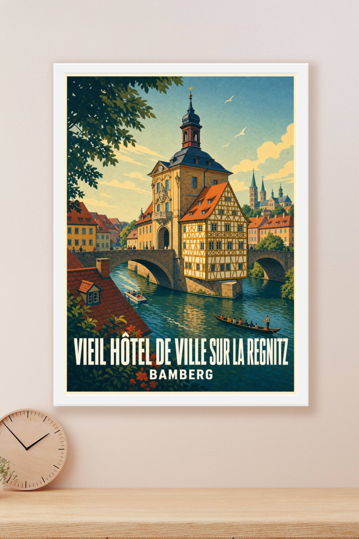 Affiche de Bamberg, Vieil Hôtel de Ville sur la Regnitz