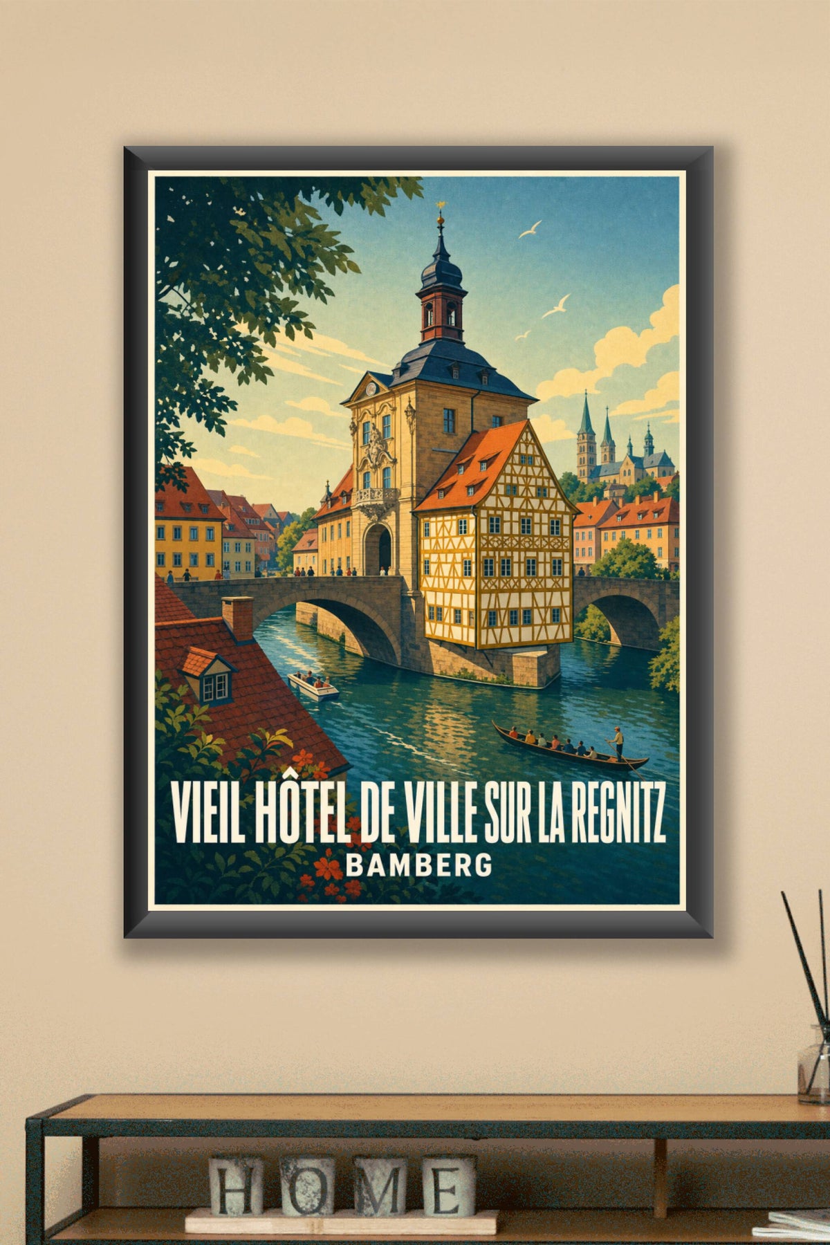 Affiche de Bamberg, Vieil Hôtel de Ville sur la Regnitz