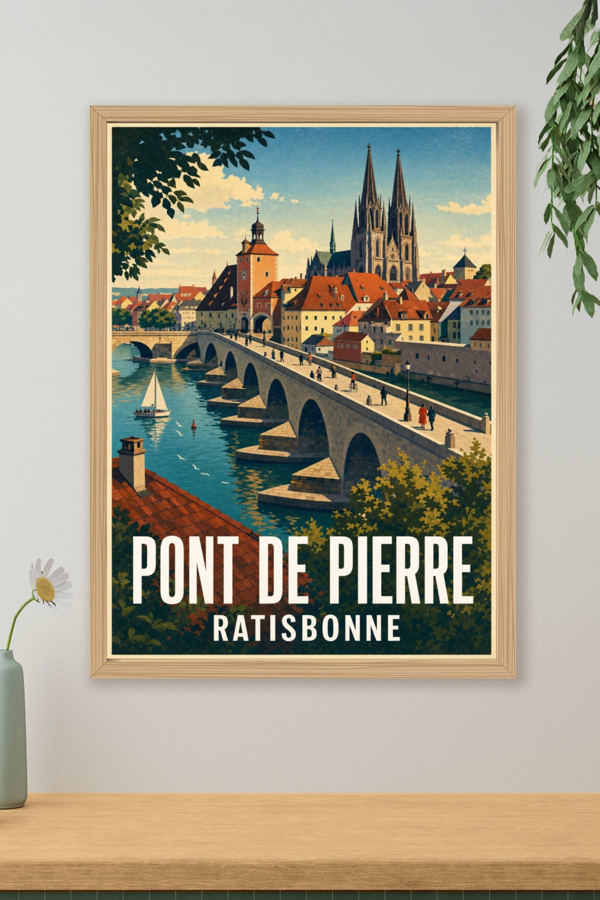 Affiche de Ratisbonne, poster Pont de Pierre