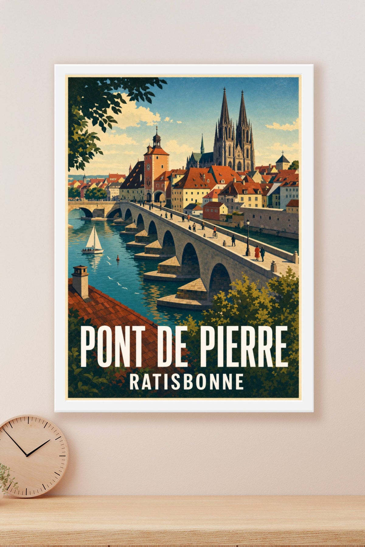Affiche de Ratisbonne, poster Pont de Pierre