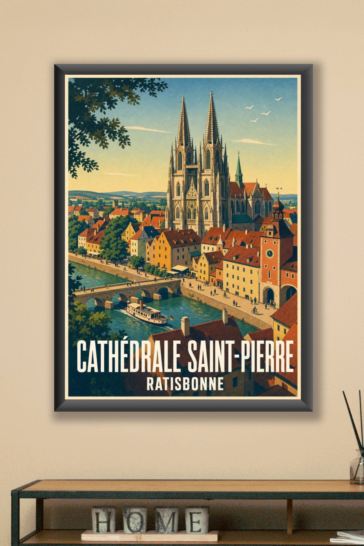 Affiche de Ratisbonne, poster Cathédrale Saint-Pierre