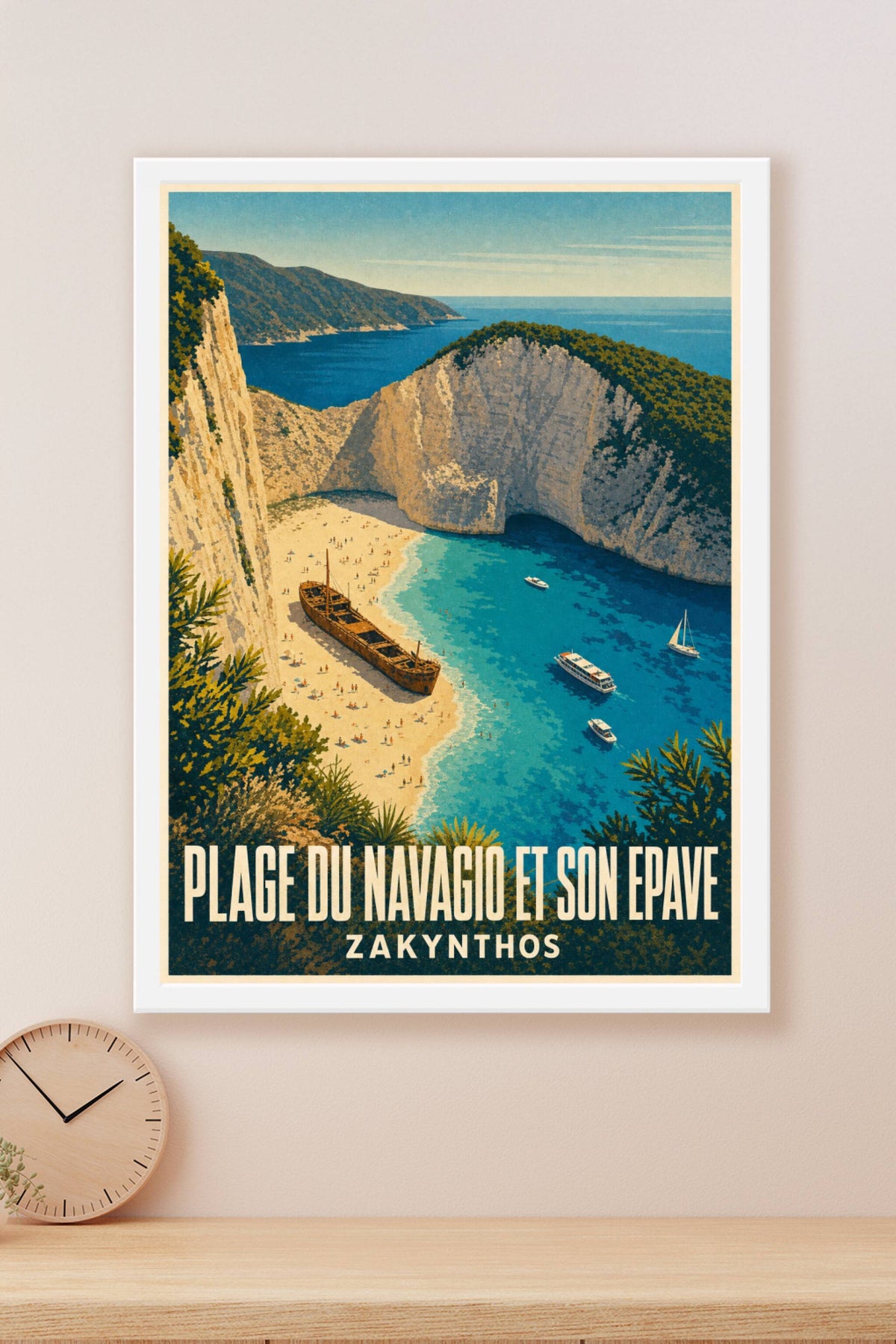 Affiche de la plage du Navagio, poster Grèce