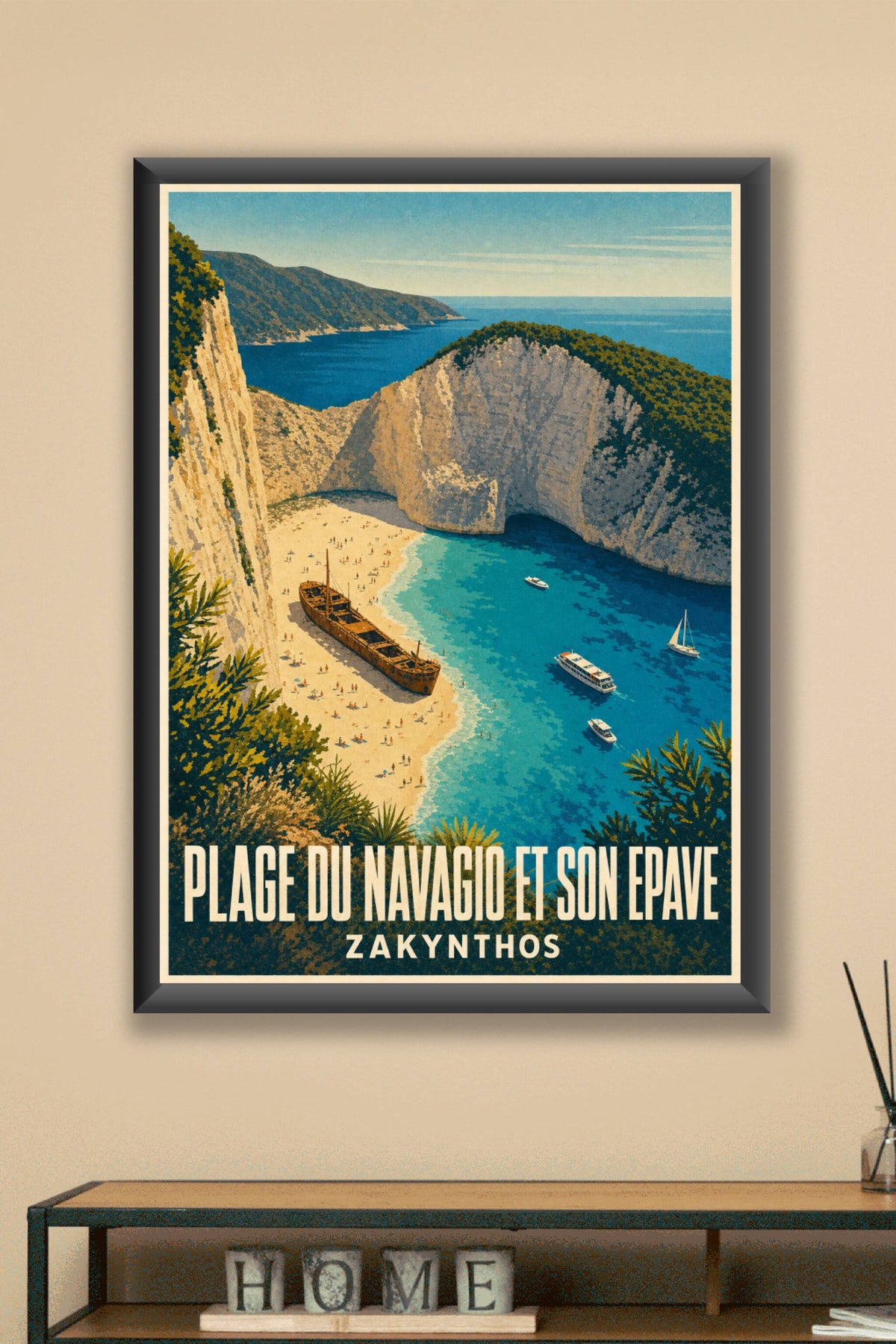 Affiche de la plage du Navagio, poster Grèce