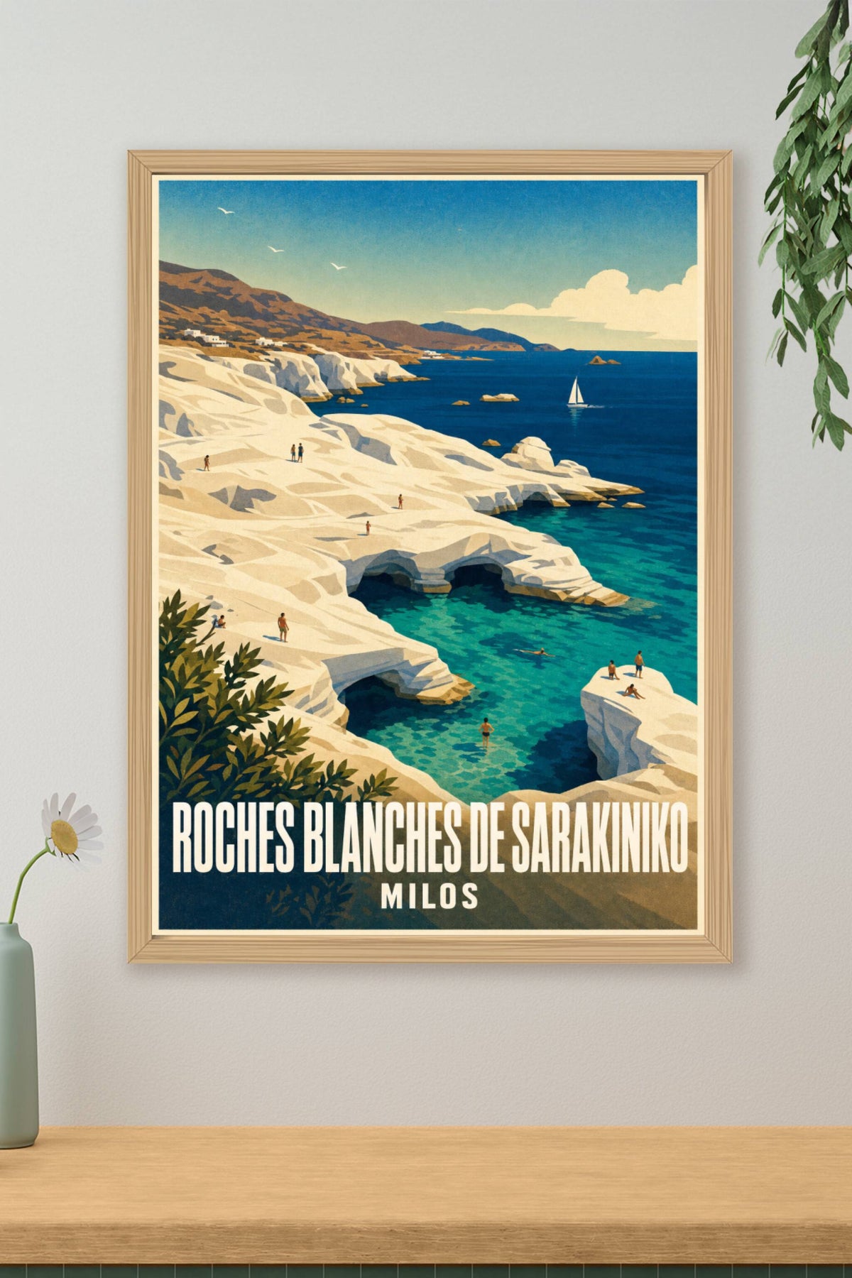 Affiche de Milos, Roches blanches de Sarakiniko