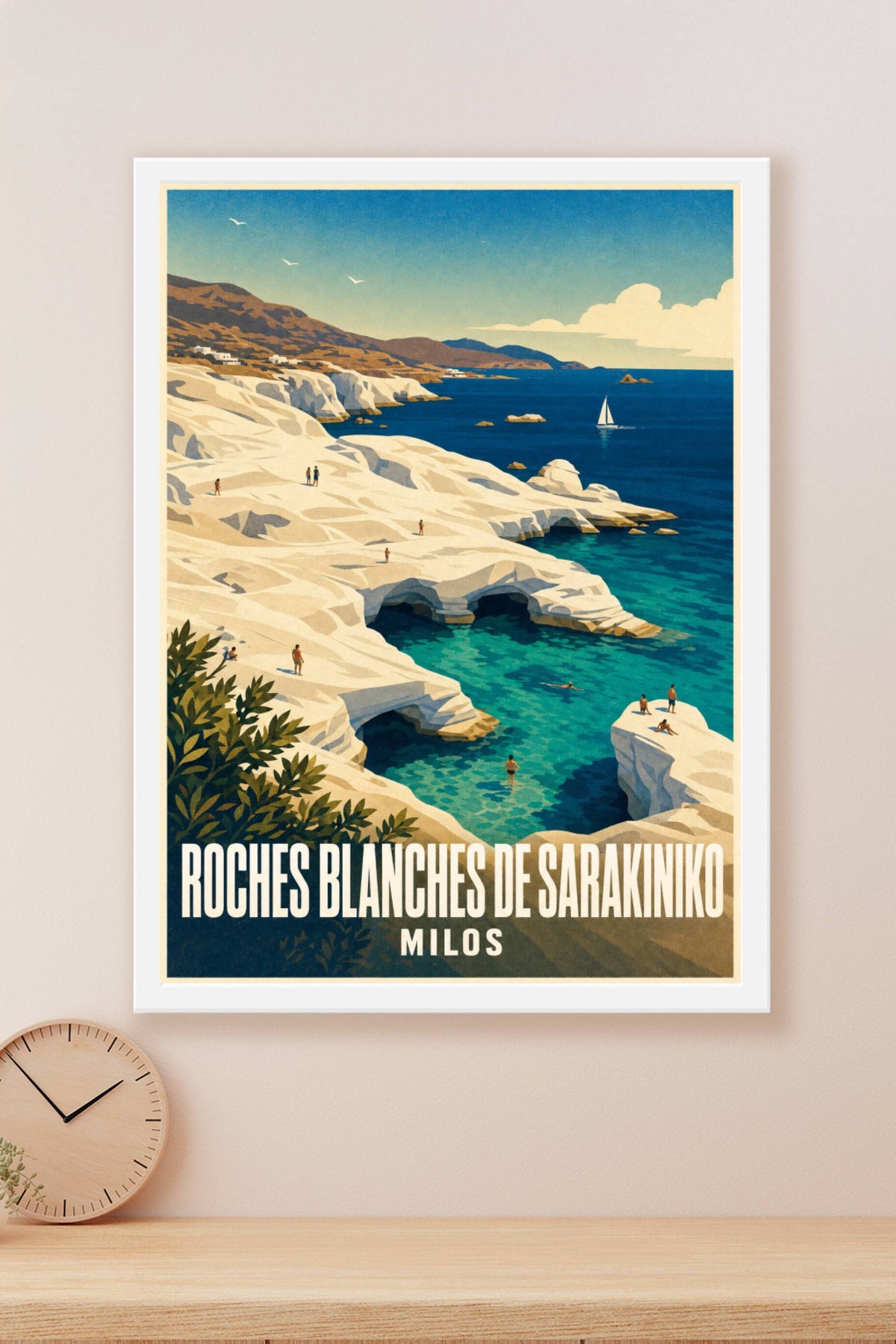 Affiche de Milos, Roches blanches de Sarakiniko