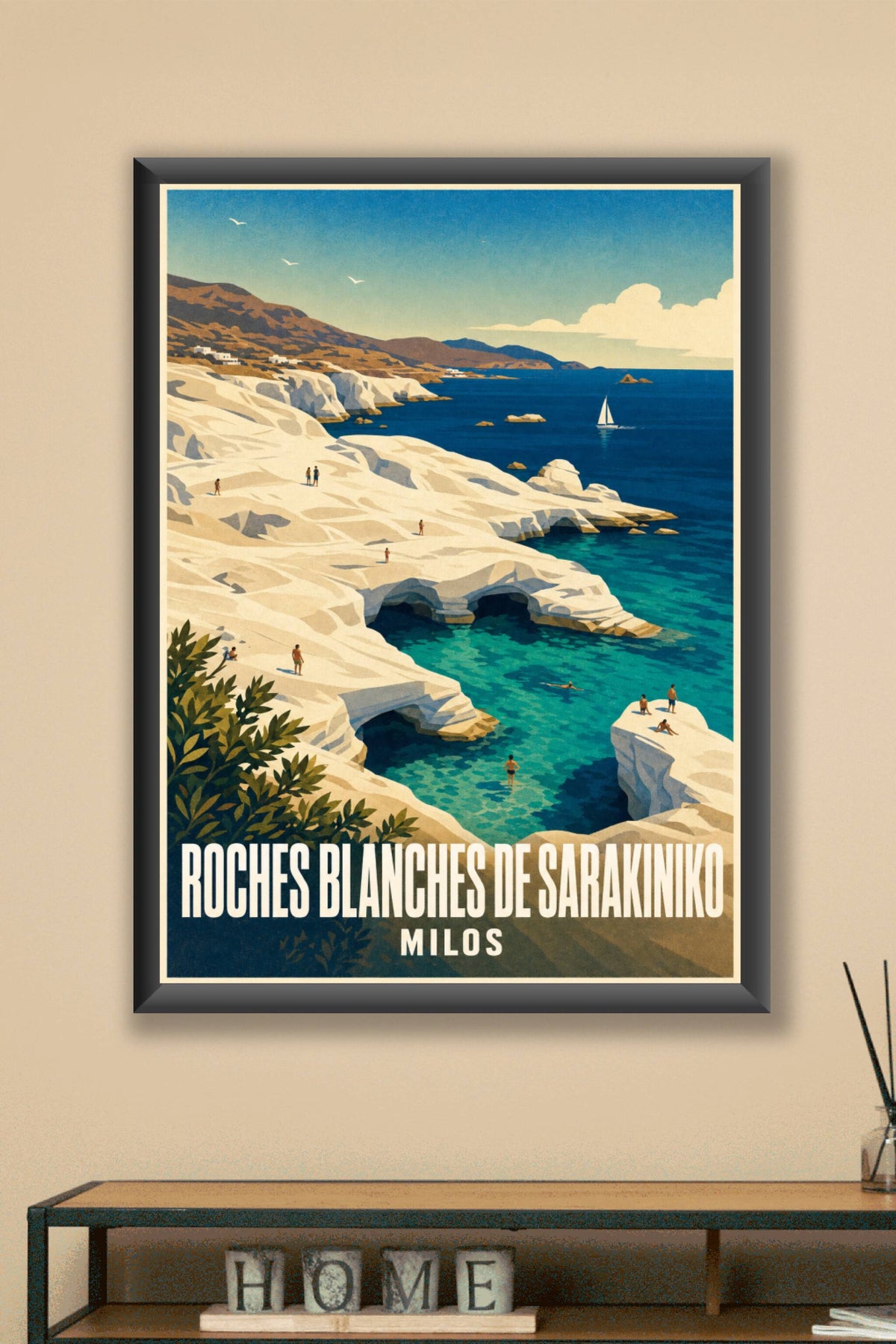 Affiche de Milos, Roches blanches de Sarakiniko