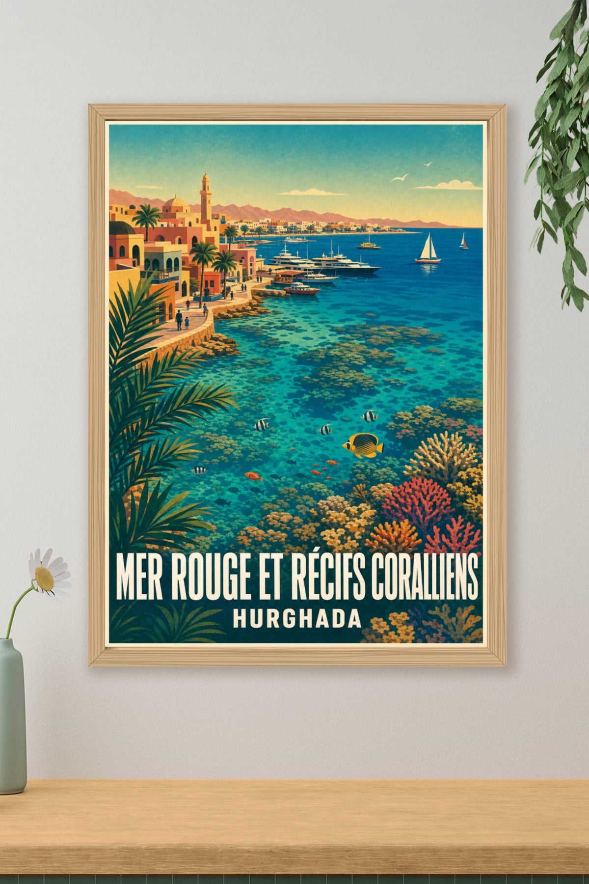 Affiche d'Hurghada, poster récifs de la Mer Rouge