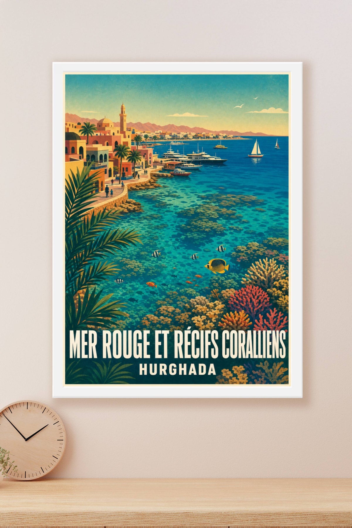Affiche d'Hurghada, poster récifs de la Mer Rouge