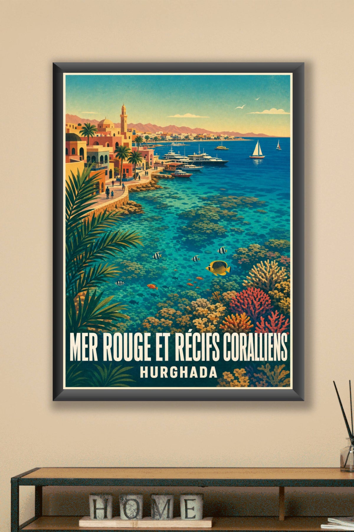 Affiche d'Hurghada, poster récifs de la Mer Rouge