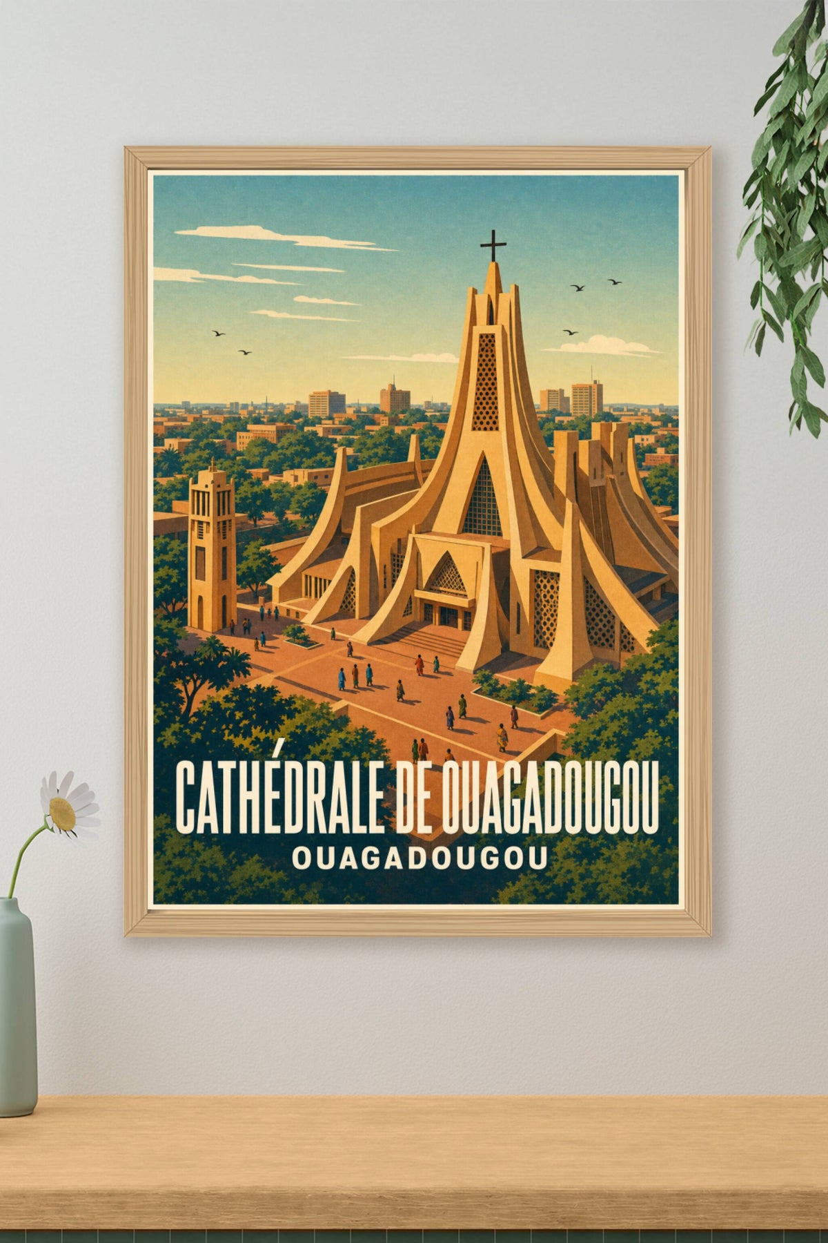 Affiche de la Cathédrale de Ouagadougou, poster moderne