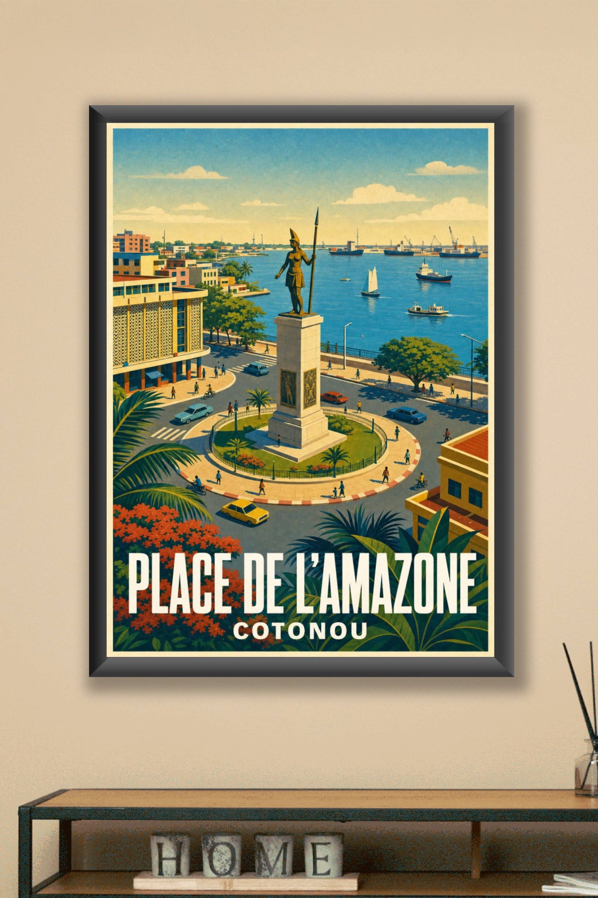 Affiche de Cotonou, Place de l'Amazone