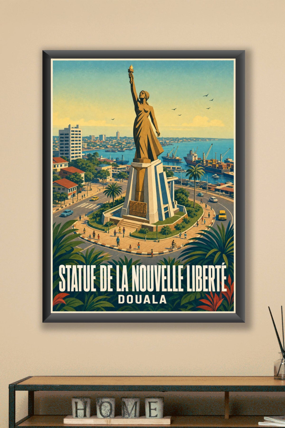 Poster de la Statue de la Nouvelle Liberté, Douala