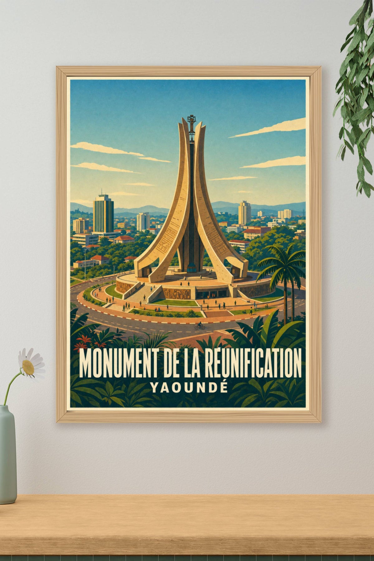 Affiche de Yaoundé, poster monument de la Réunification
