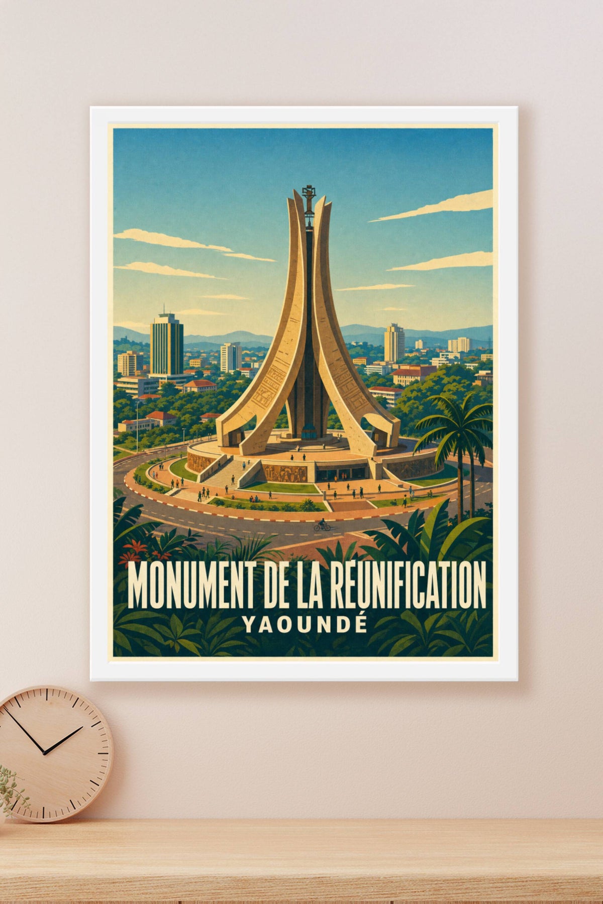 Affiche de Yaoundé, poster monument de la Réunification