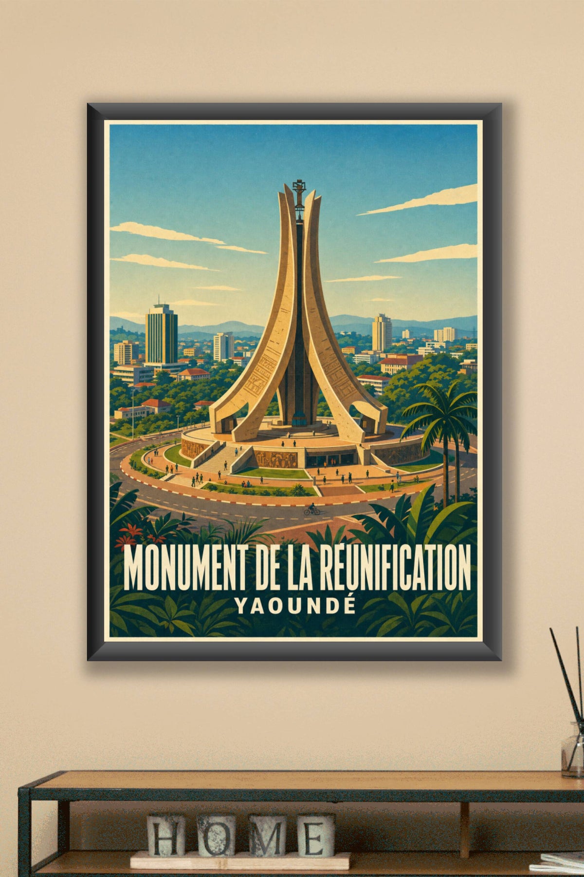 Affiche de Yaoundé, poster monument de la Réunification