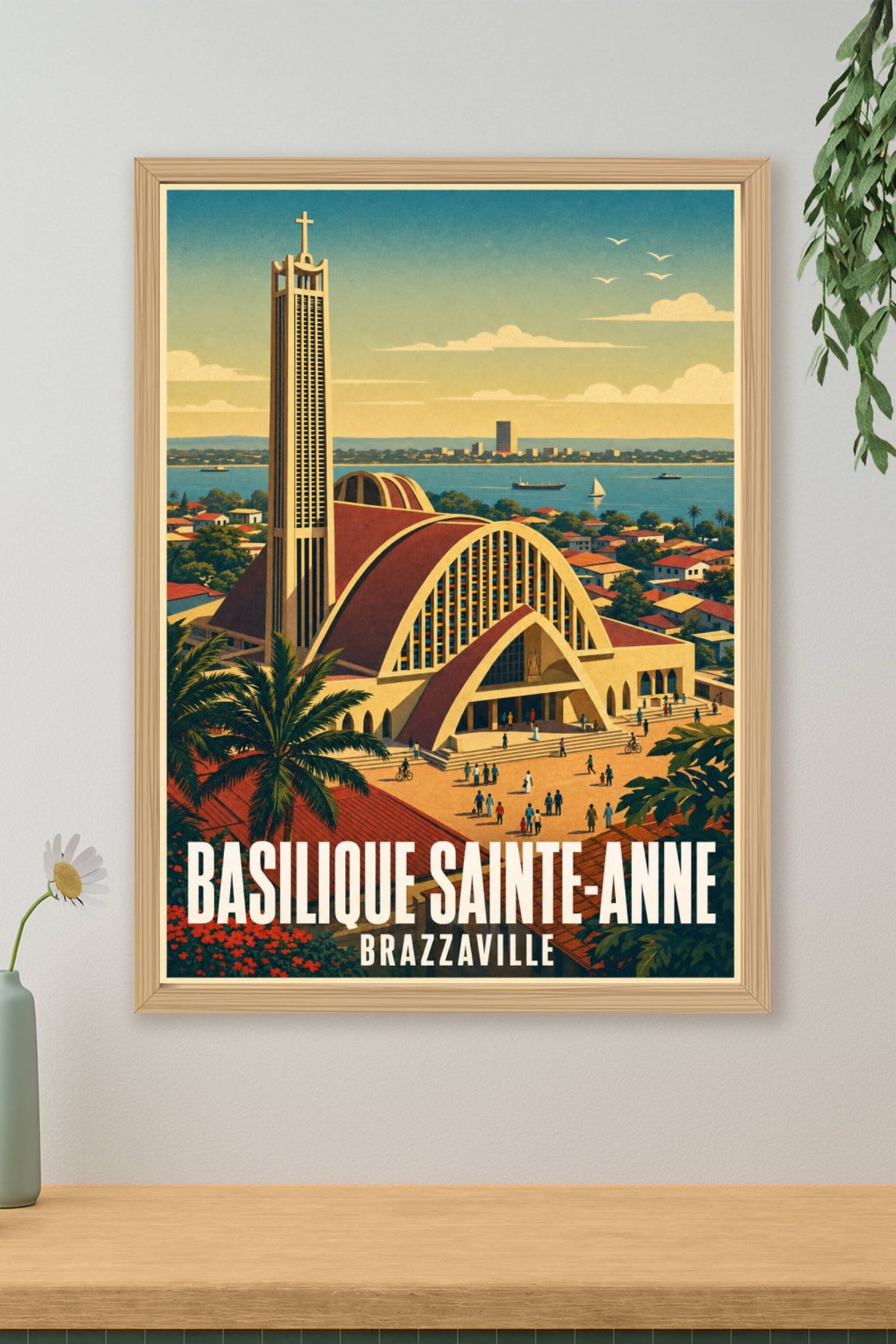 Affiche de Brazzaville, poster Basilique Sainte-Anne