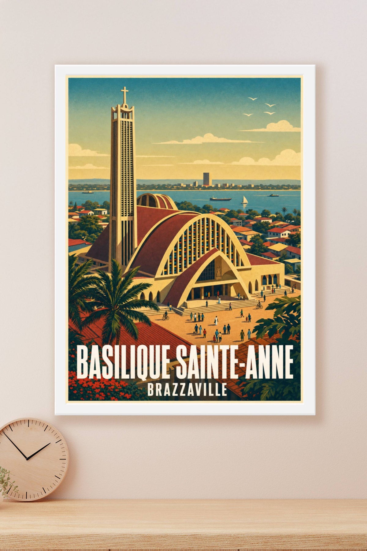 Affiche de Brazzaville, poster Basilique Sainte-Anne