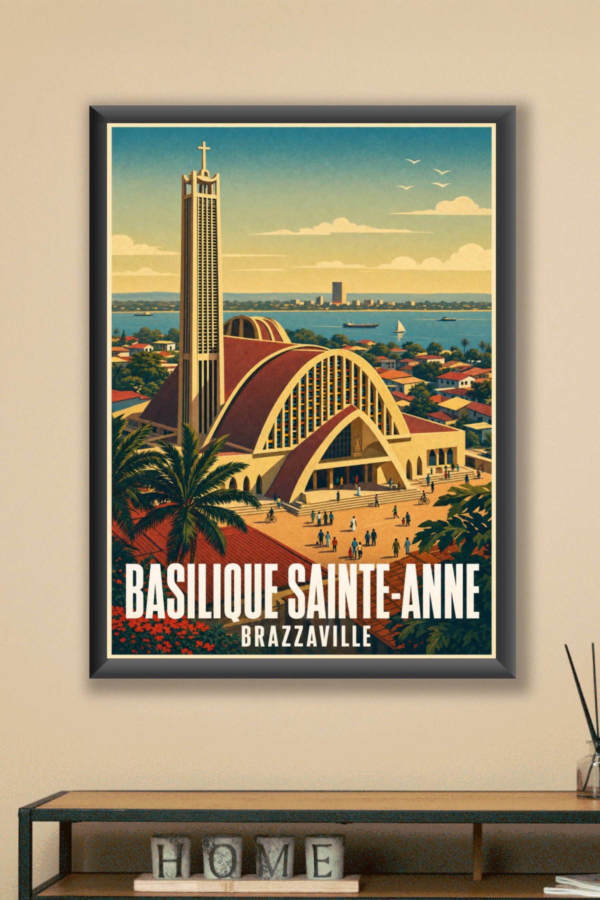 Affiche de Brazzaville, poster Basilique Sainte-Anne