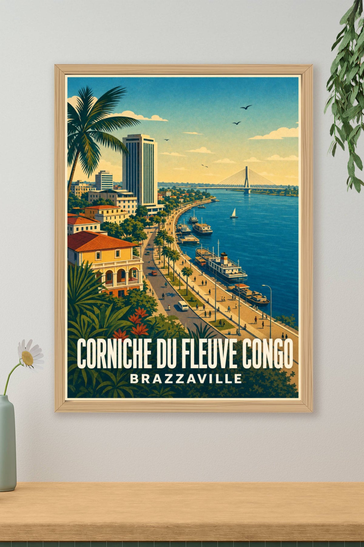 Affiche de Brazzaville, poster Corniche du Congo