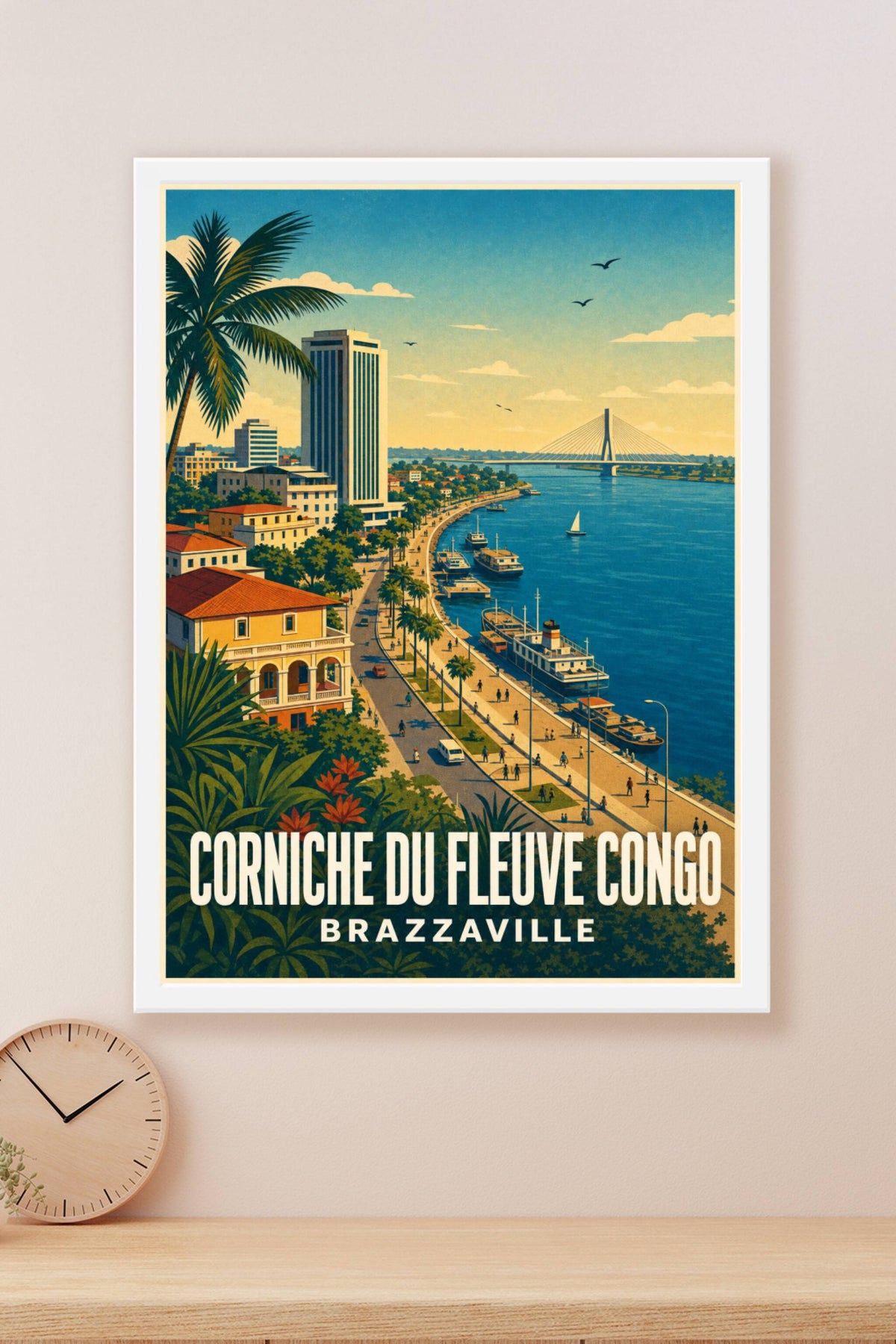 Affiche de Brazzaville, poster Corniche du Congo