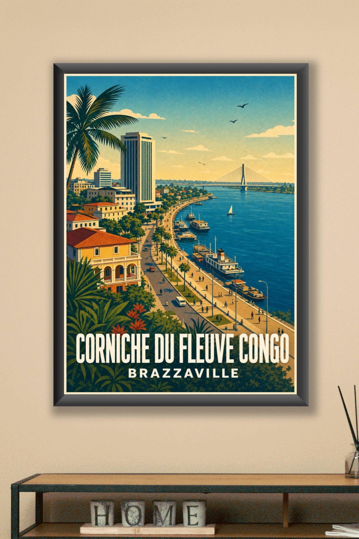 Affiche de Brazzaville, poster Corniche du Congo