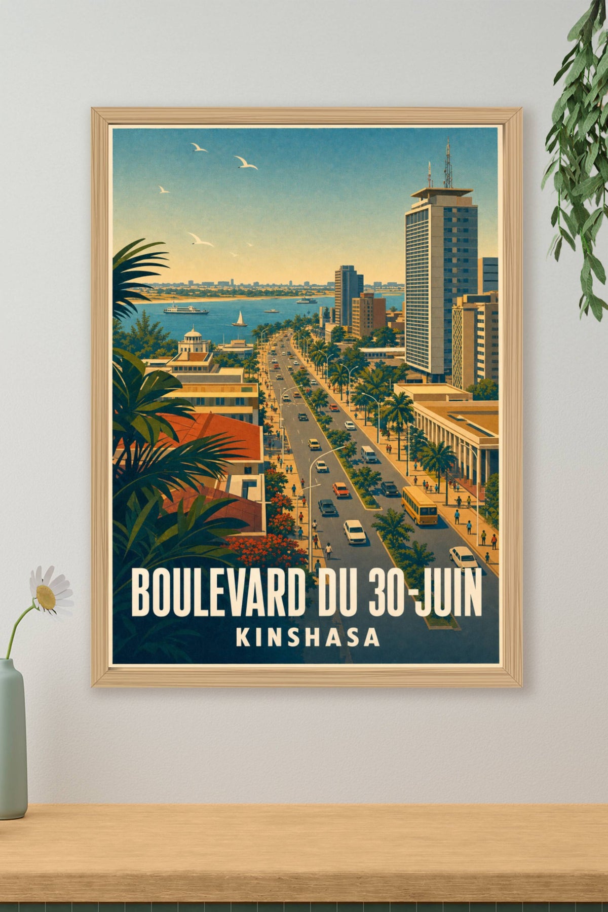 Affiche de Kinshasa, poster Boulevard du 30 Juin