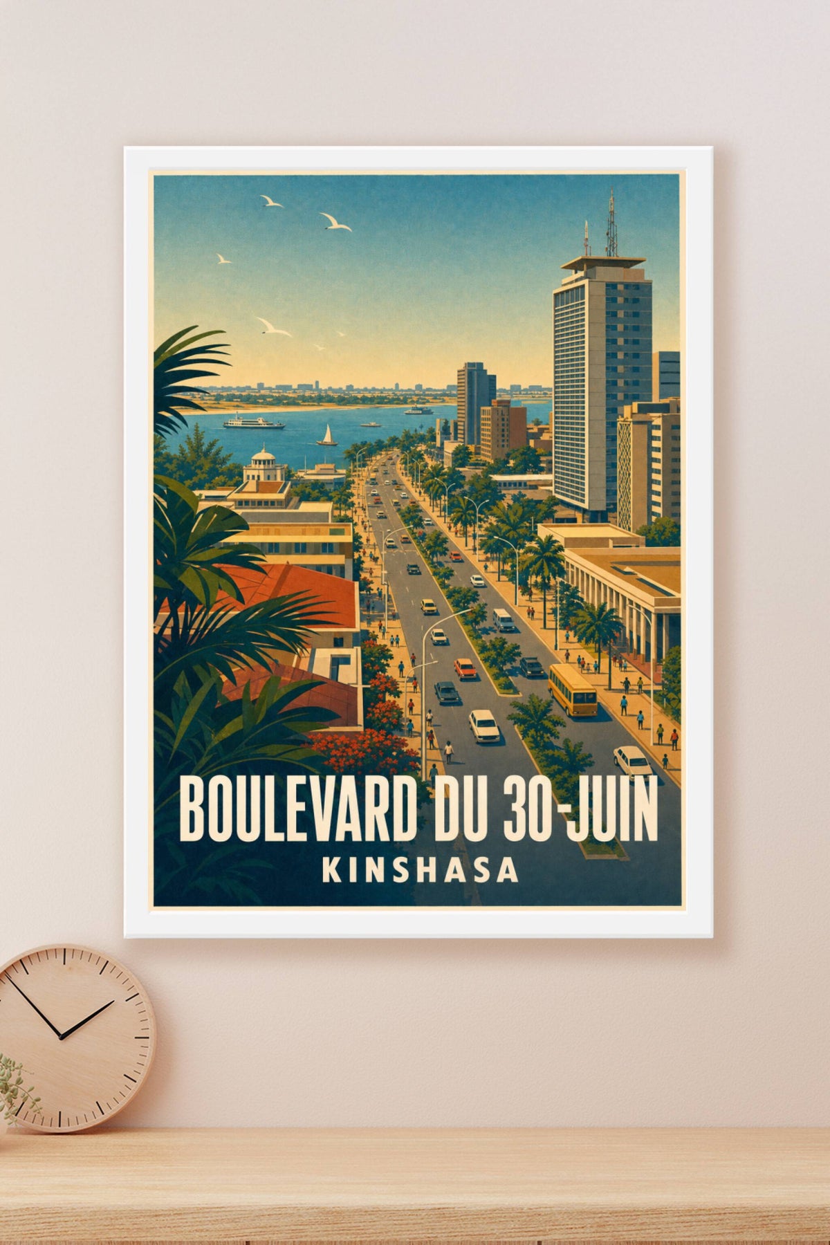 Affiche de Kinshasa, poster Boulevard du 30 Juin